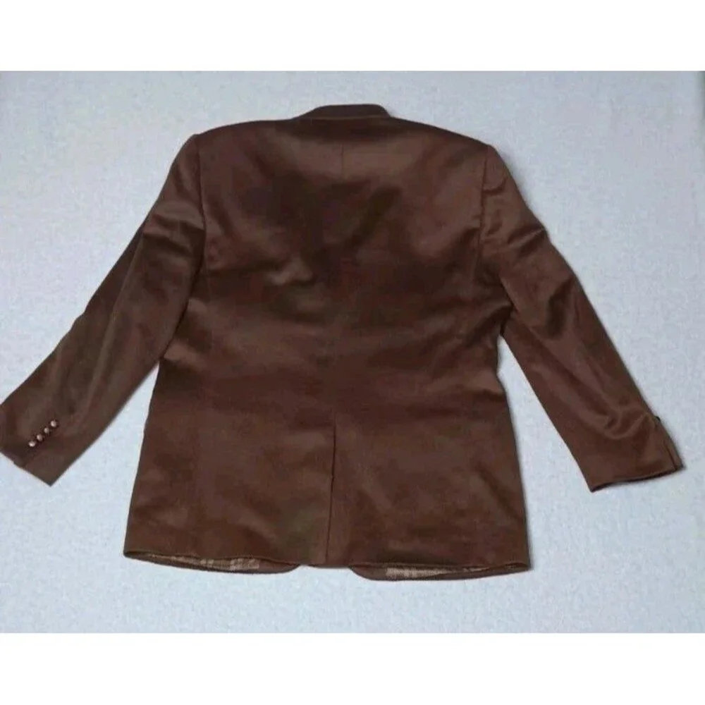 Vintage Turnberry 100% Camel Hair Blazer Jacket Mens 44R Chocolate Brown Sports